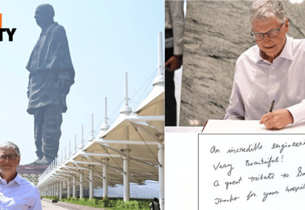 Bill Gates visits Statue of Unity