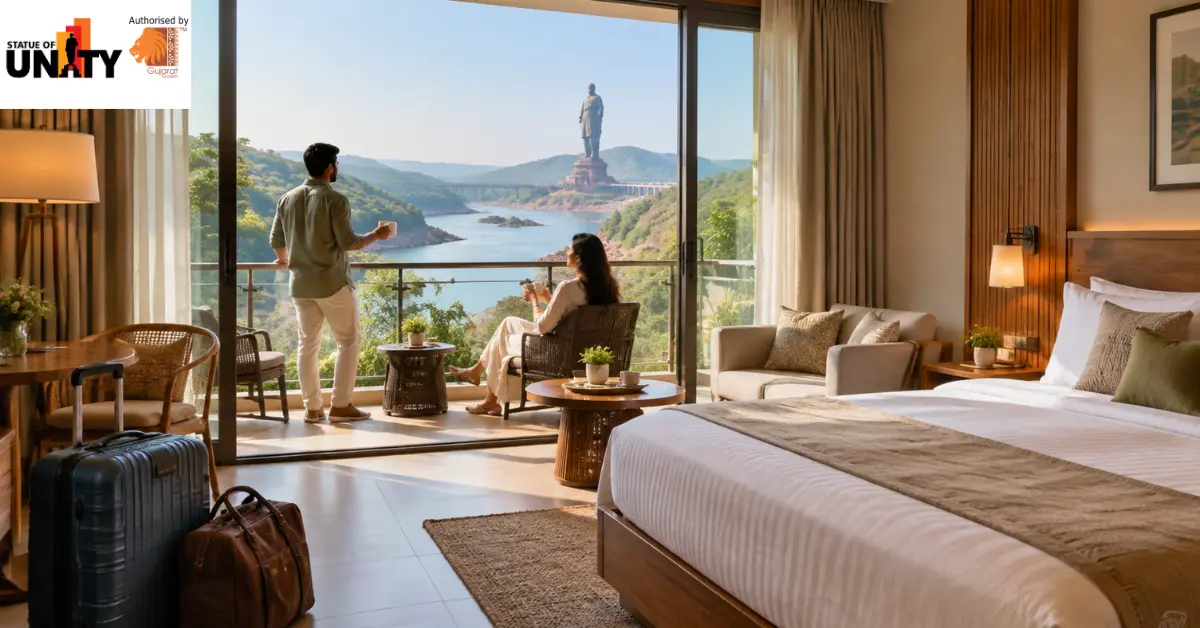 Family enjoying a comfortable holiday stay near a scenic destination